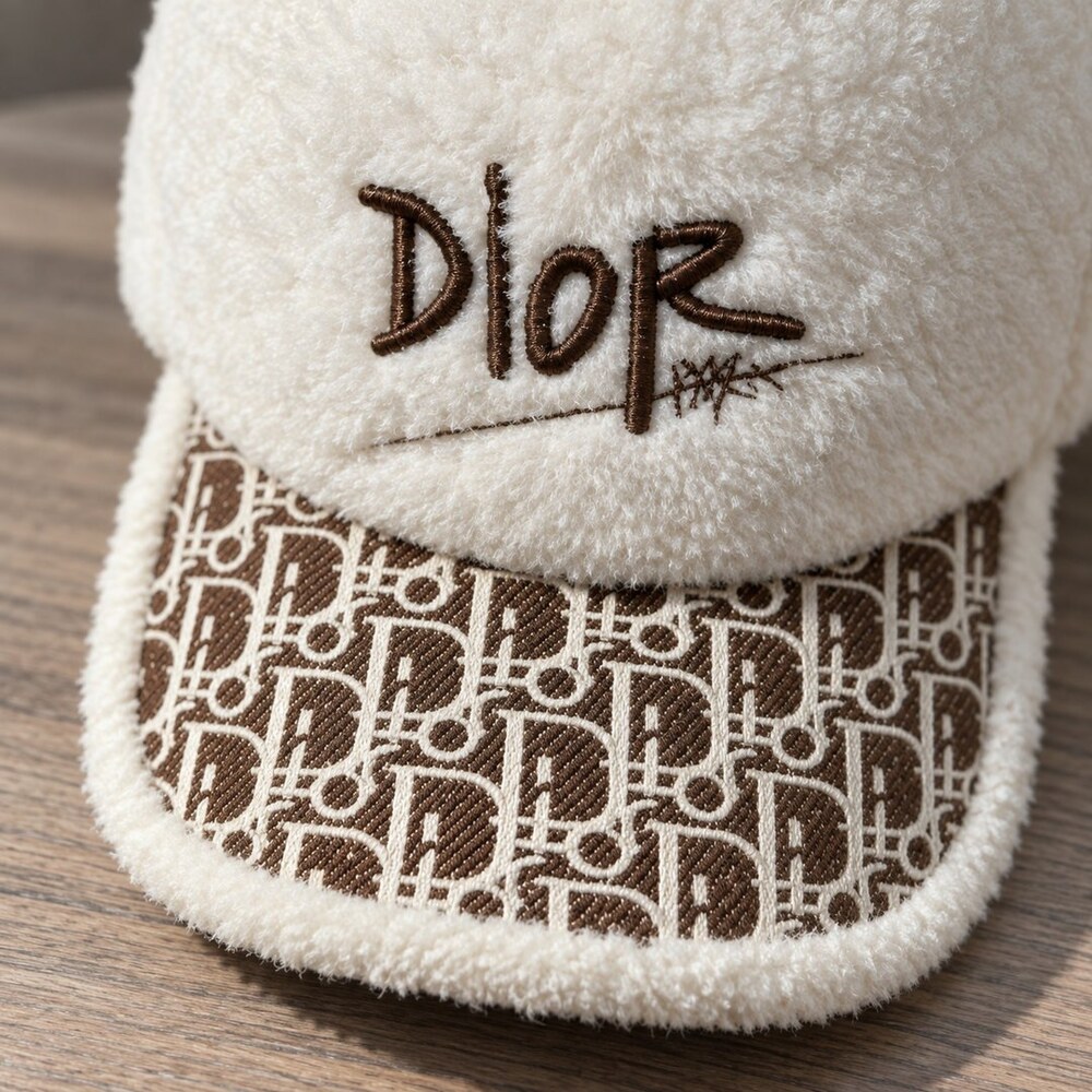 Dior Shearling Oblique Cap - Picture 6 of 6